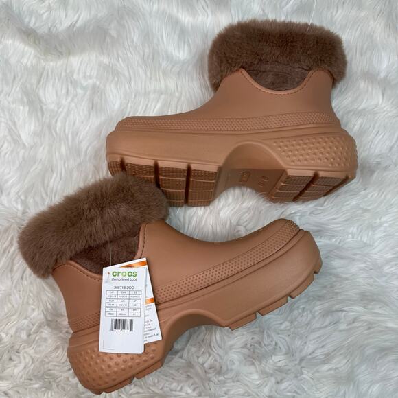 Crocs Stomp Lined Boot Size W12 M 10 Blush Pink Beige NWT - Picture 13 of 16